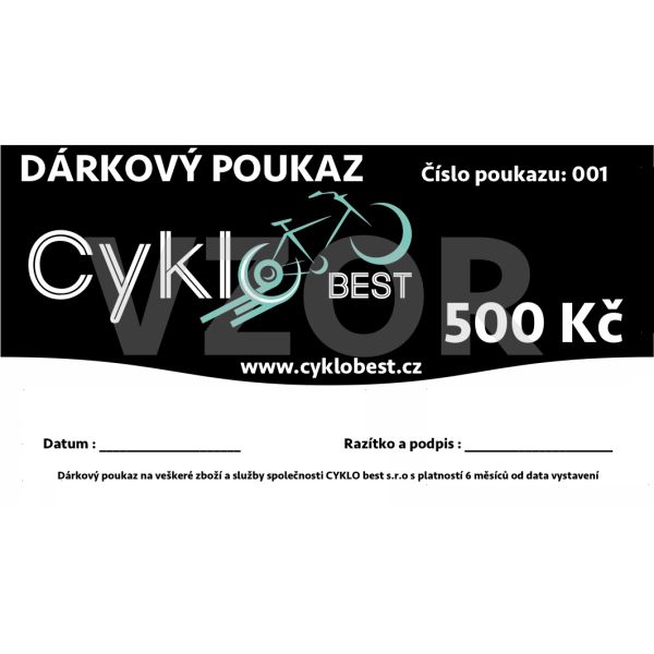 Dárkový poukaz Cyklobest.cz 500 Kč